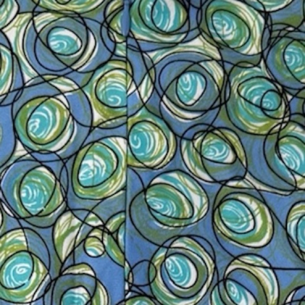 Leslie Faye Blue and Green Patterned Women's Skirt Size 18 - Picture 2 of 3